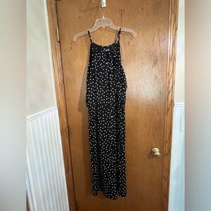 Elegant Black and White Polka Dot Jumpsuit